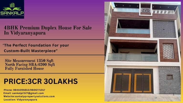 4BHK Premium Duplex House For Sale In Vidyaranyapura Near Sambram College