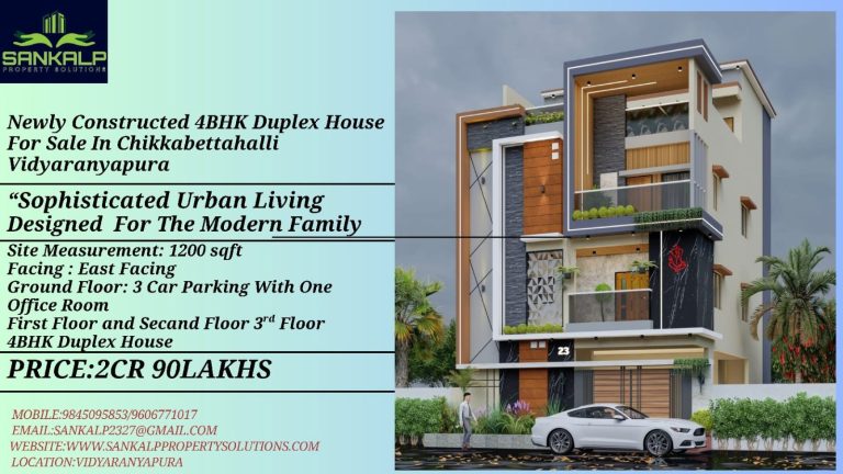 Newly Constructed 4BHK Duplex House For Sale In Chikkabettahalli Vidyaranyapura