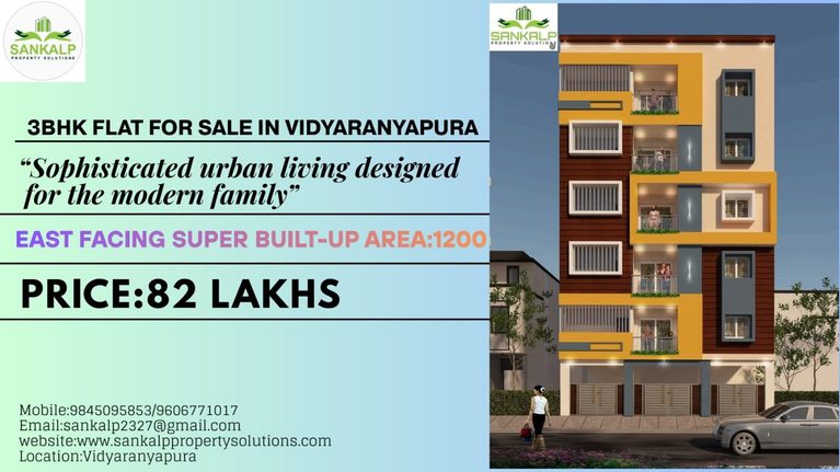 3 BHK Flat For Sale in Vidyaranyapura