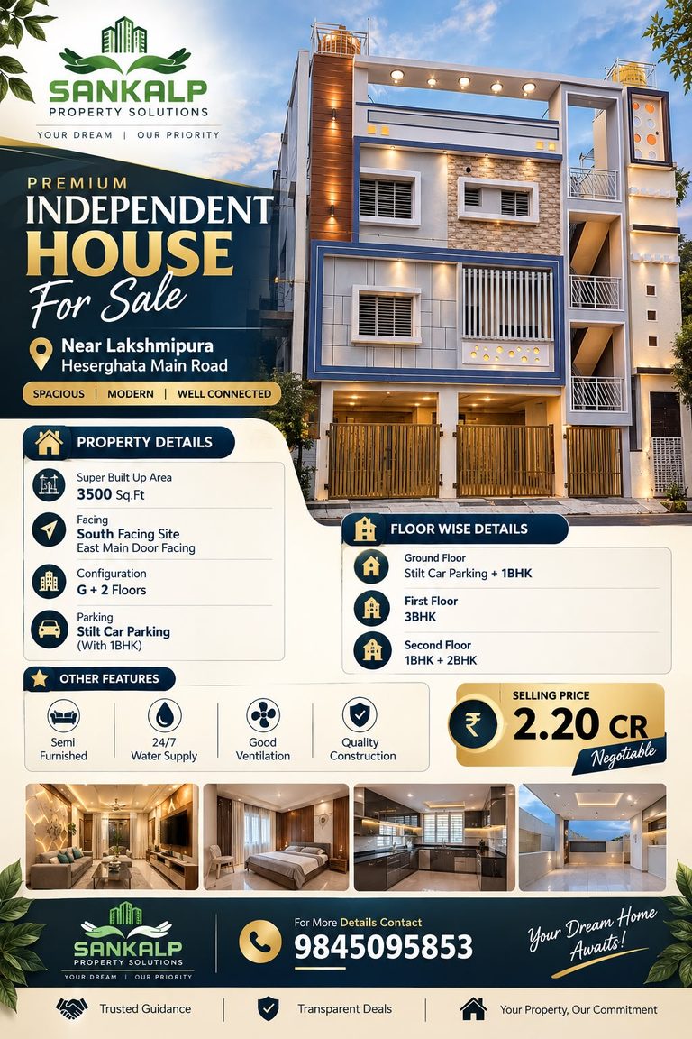 Independent House For Sale InKanshiram Nagar layout Vinayaka Enclave Extension Near Rajalakshmi Hospital
