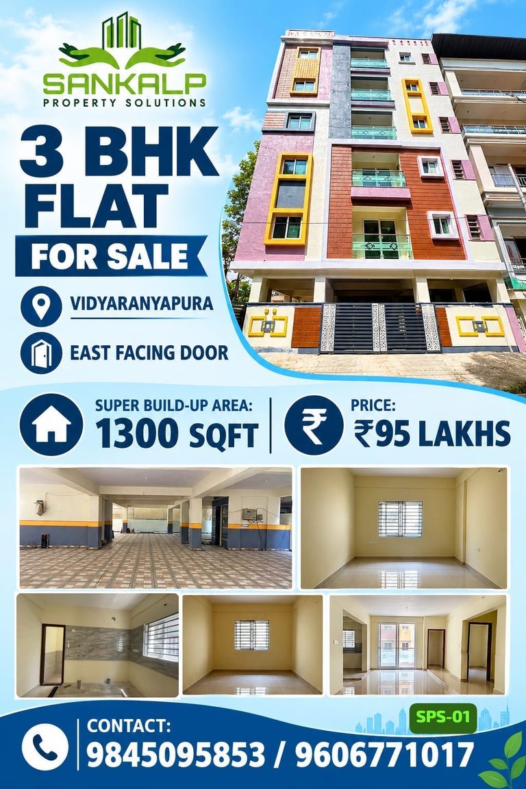 3BHK FLAT FOR SALE IN VIDYARANYAPURA