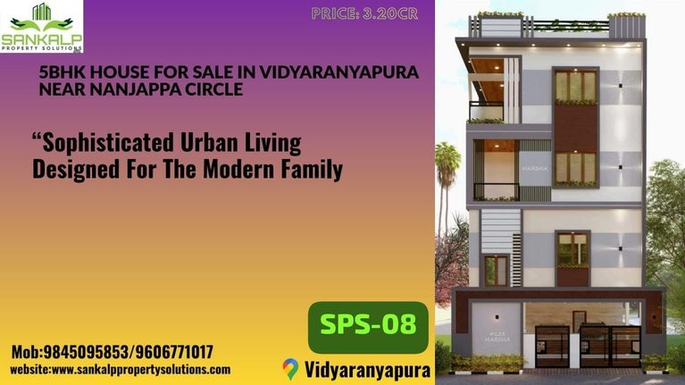 5BHK House For Sale In Vidyaranyapura Naer Nanjappa Circle