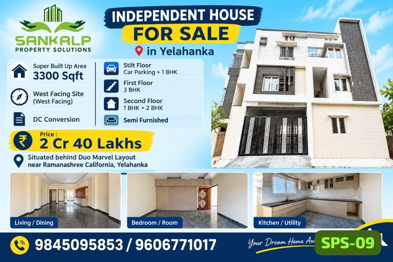 INDEPENDENT HOUSE FOR SALE IN YELAHANKA NEAR RAMANASHREE CALIFORNIA YELAHANKA