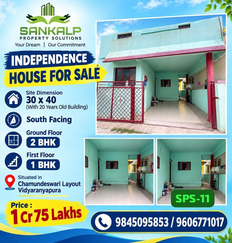 BUILDING FOR SALE IN VIDYARANYAPURA NEAR Chamundeswari Layout Vidyaranyapura