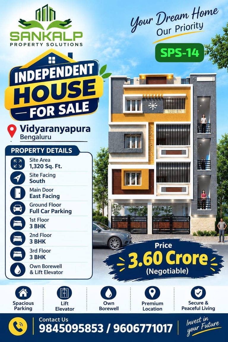 Endependent House For Sale Vidyaranyapura